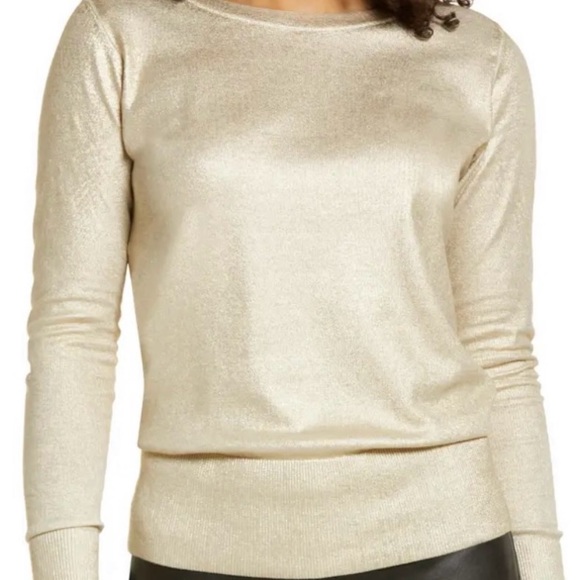 Halogen - Foil Crewneck Cotton Top - Size Small - Picture 2 of 7